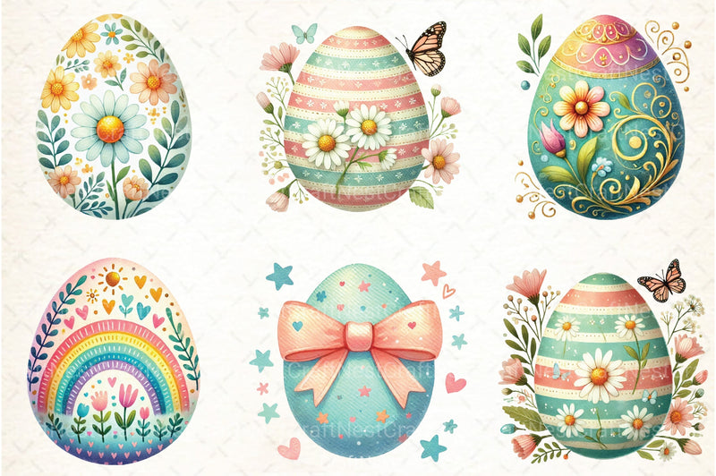 Cute Easter Eggs Clipart Bundle 2 - CraftNest - Digital Crafting and Art