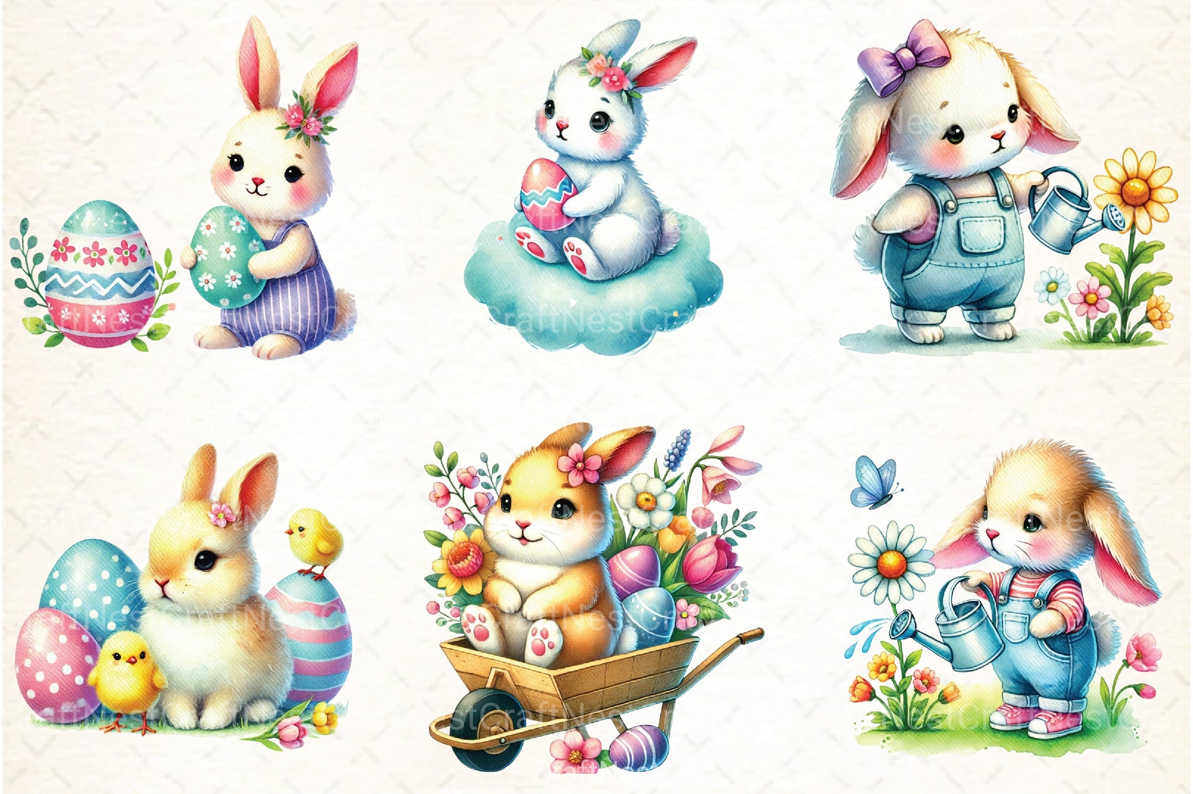 Easter Bunny Clipart Bundle 99 - CraftNest - Digital Crafting and Art
