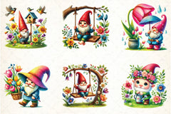 Spring Gnome Clipart Bundle - CraftNest - Digital Crafting and Art