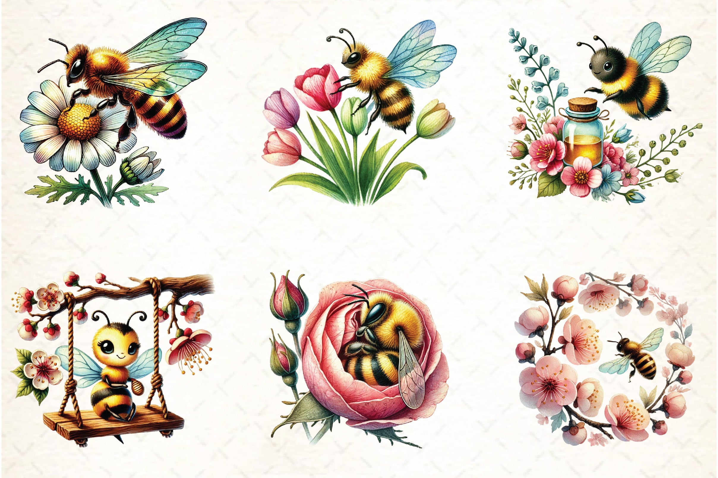 Spring Bees Clipart Bundle