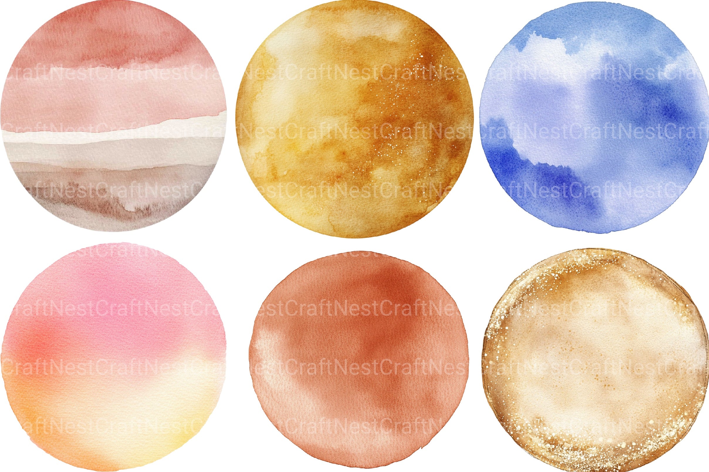 Soft Girly Round Shapes Clipart Bundle - CraftNest - Digital Crafting and Art