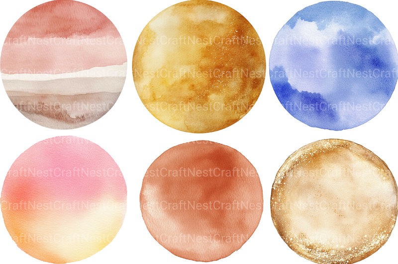 Soft Girly Round Shapes Clipart Bundle - CraftNest - Digital Crafting and Art