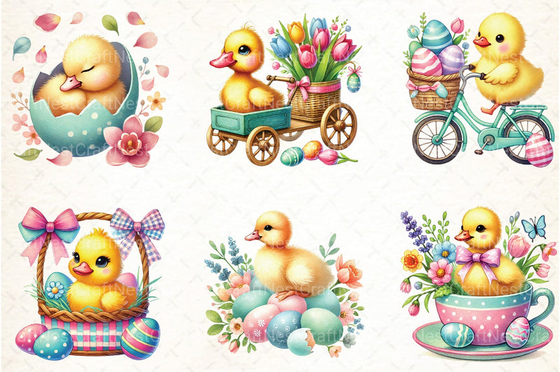 Vintage Easter Duck Clipart Bundle 2 - CraftNest - Digital Crafting and Art