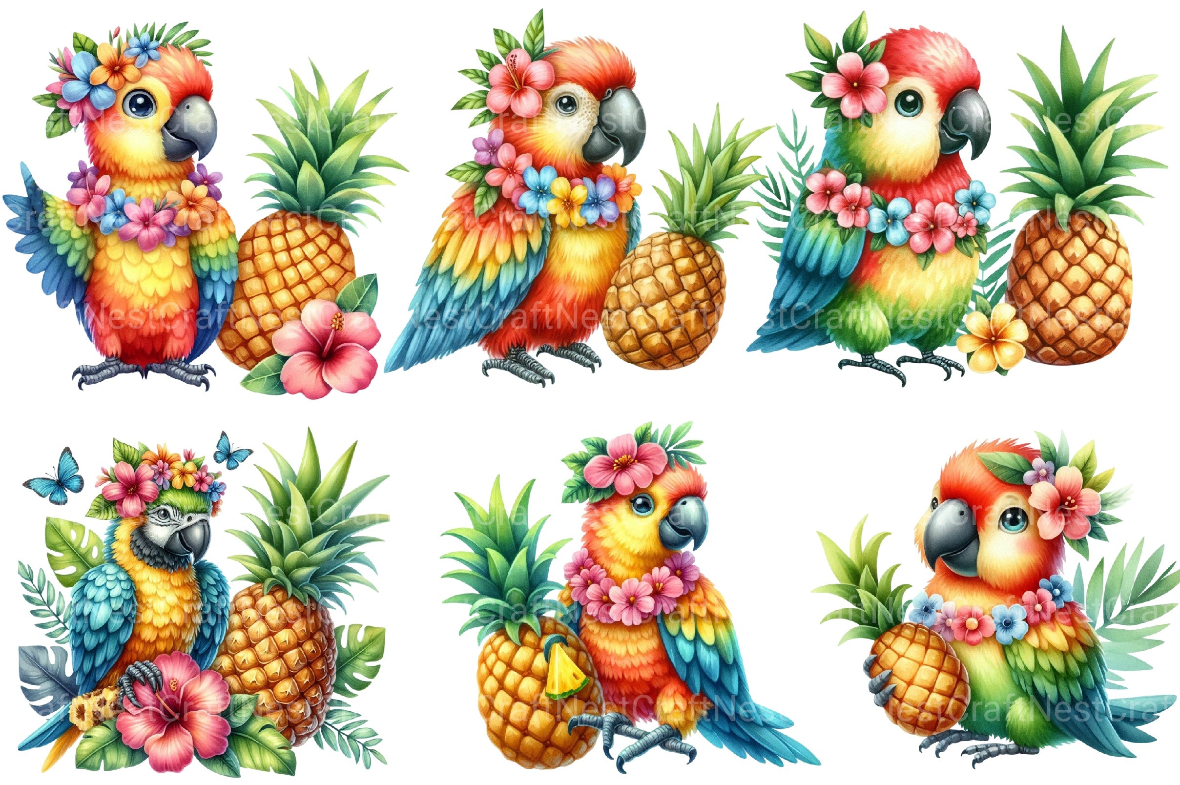 Pink Summer Clipart Bundle - CraftNest - Digital Crafting and Art