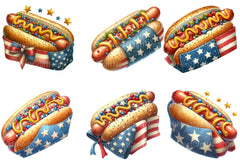 4th of July Hot Dog Clipart - CraftNest - Digital Crafting and Art