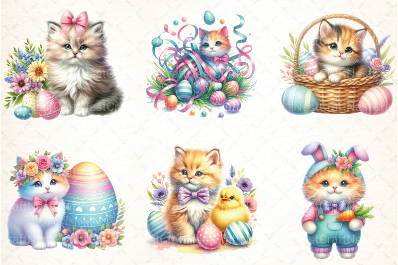 Easter Cats Clipart Bundle - CraftNest - Digital Crafting and Art