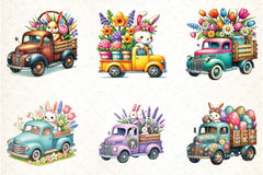Spring Truck & Bunny Clipart Bundle - CraftNest - Digital Crafting and Art