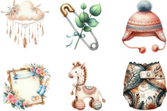 Neutral Boho Baby Shower Doodle Clipart - CraftNest - Digital Crafting and Art