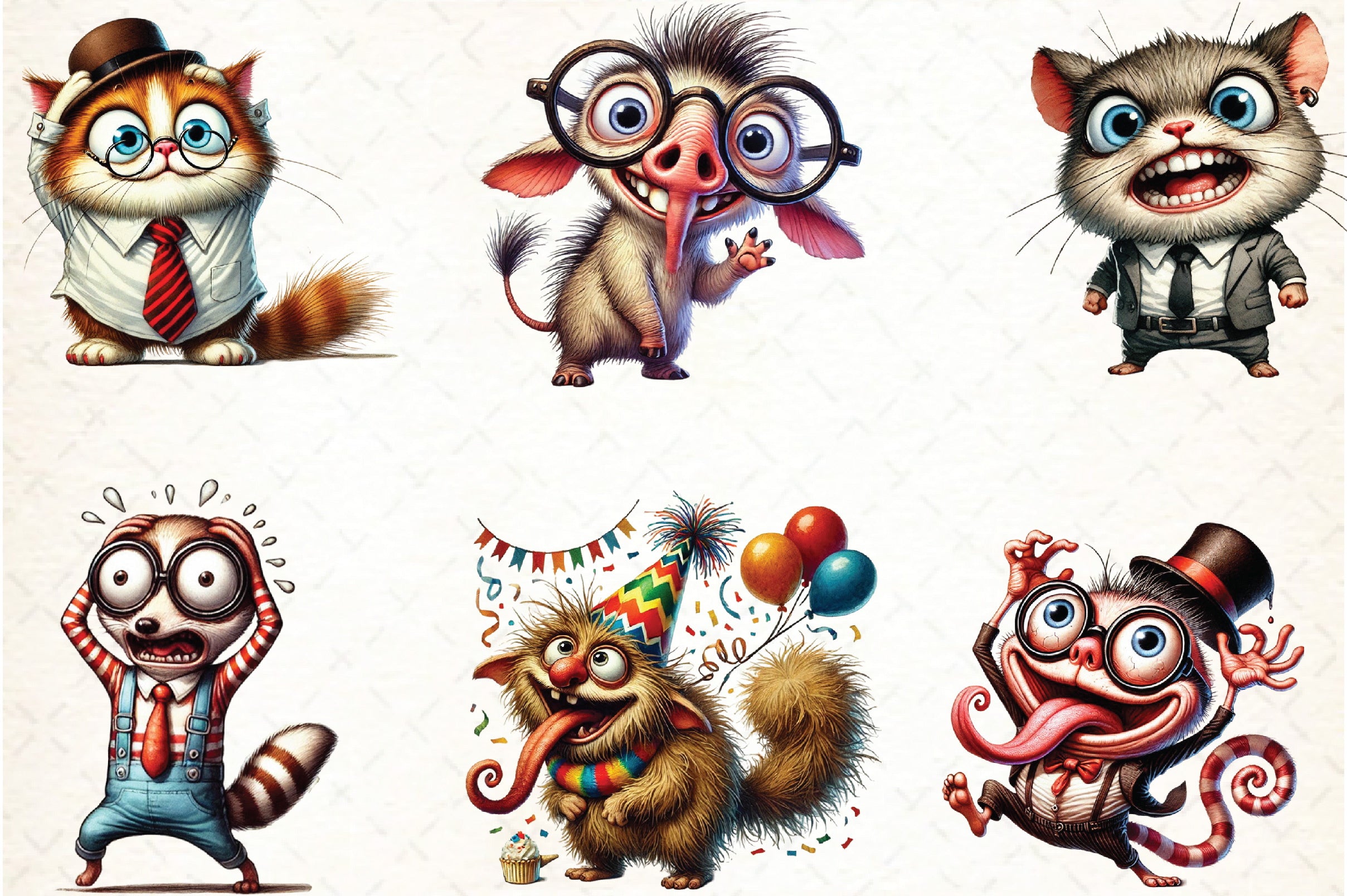 Crazy Funny Animals Clipart Bundle