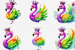 Mardi Gras Flamingo Clipart Bundle 2 - CraftNest - Digital Crafting and Art