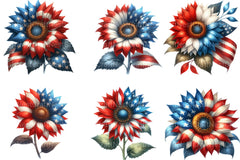 4th of July Sunflower Clipart - CraftNest - Digital Crafting and Art