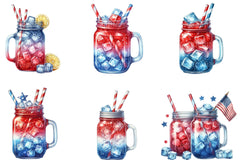 4th of July Mason Jar Clipart - CraftNest - Digital Crafting and Art