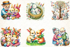 Easter Bunnies Family Clipart Bundle 99 - CraftNest - Digital Crafting and Art