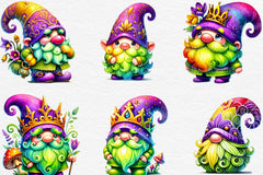 Mardi Gras Gnome Clipart Bundle 3 - CraftNest - Digital Crafting and Art