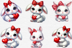 Valentine Cute Bunny Clipart Bundle - CraftNest - Digital Crafting and Art