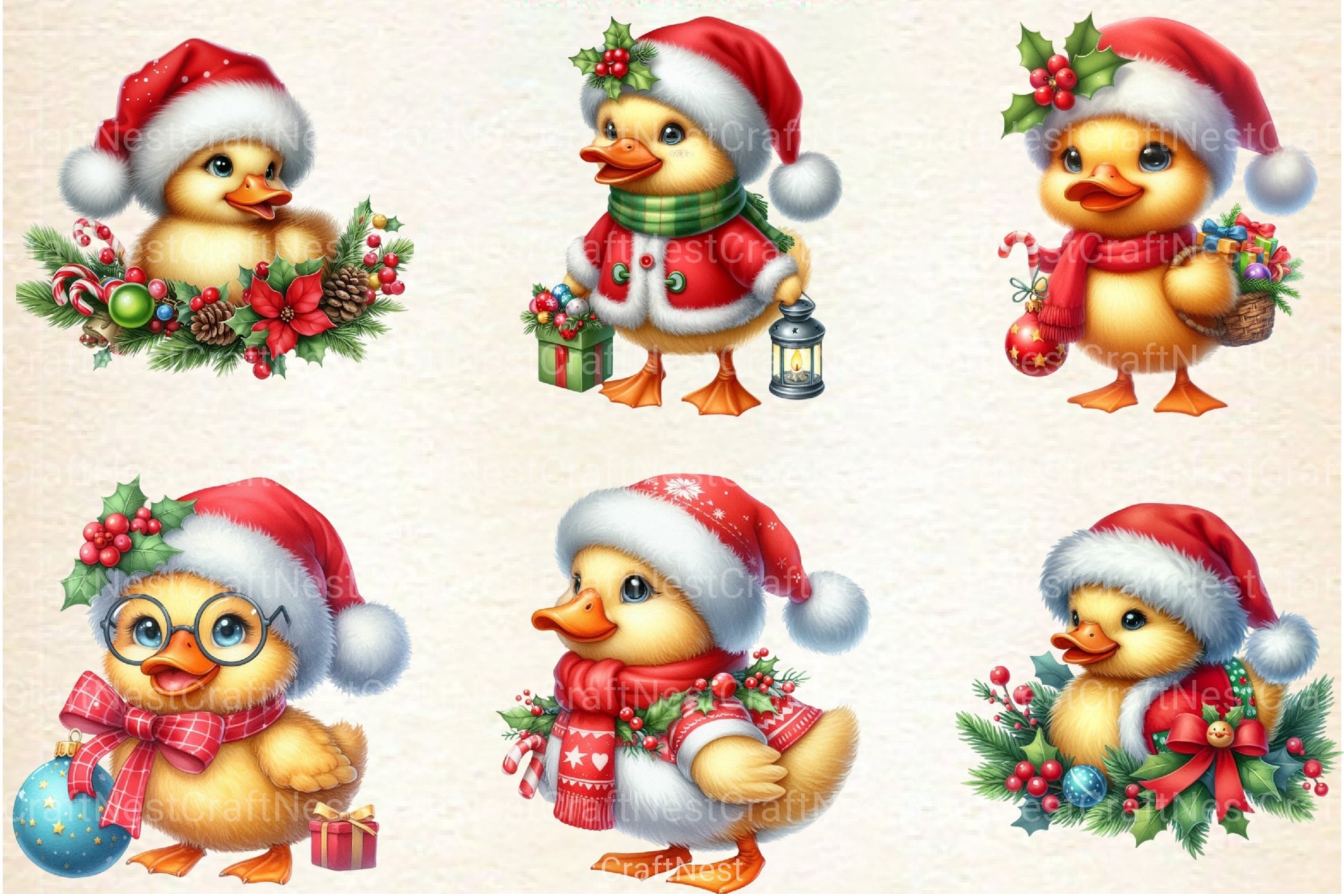 Christmas Cute Duck Clipart Bundle - CraftNest - Digital Crafting and Art