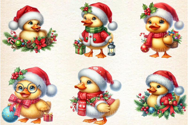 Christmas Cute Duck Clipart Bundle - CraftNest - Digital Crafting and Art