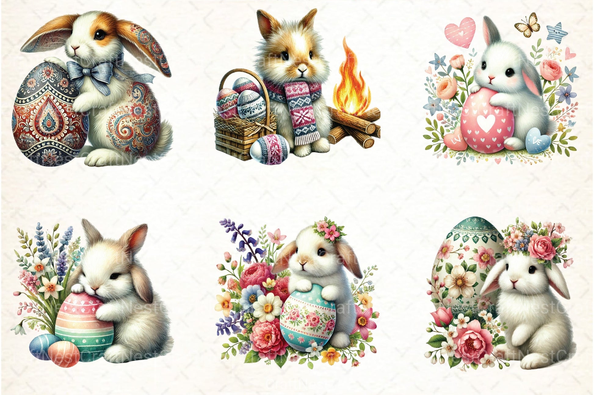 Easter Bunny Egg Clipart Bundle - CraftNest - Digital Crafting and Art