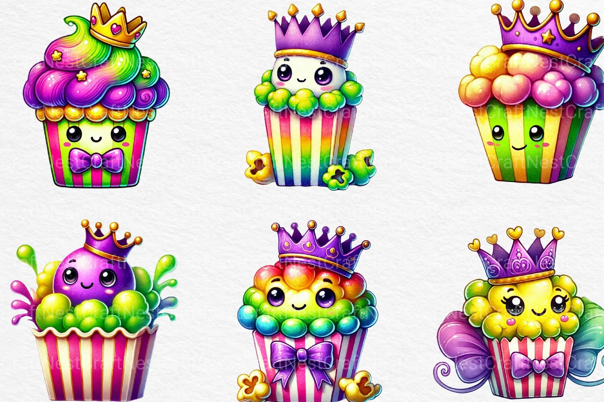 Mardi Gras Popcorn Clipart Bundle 2 - CraftNest - Digital Crafting and Art