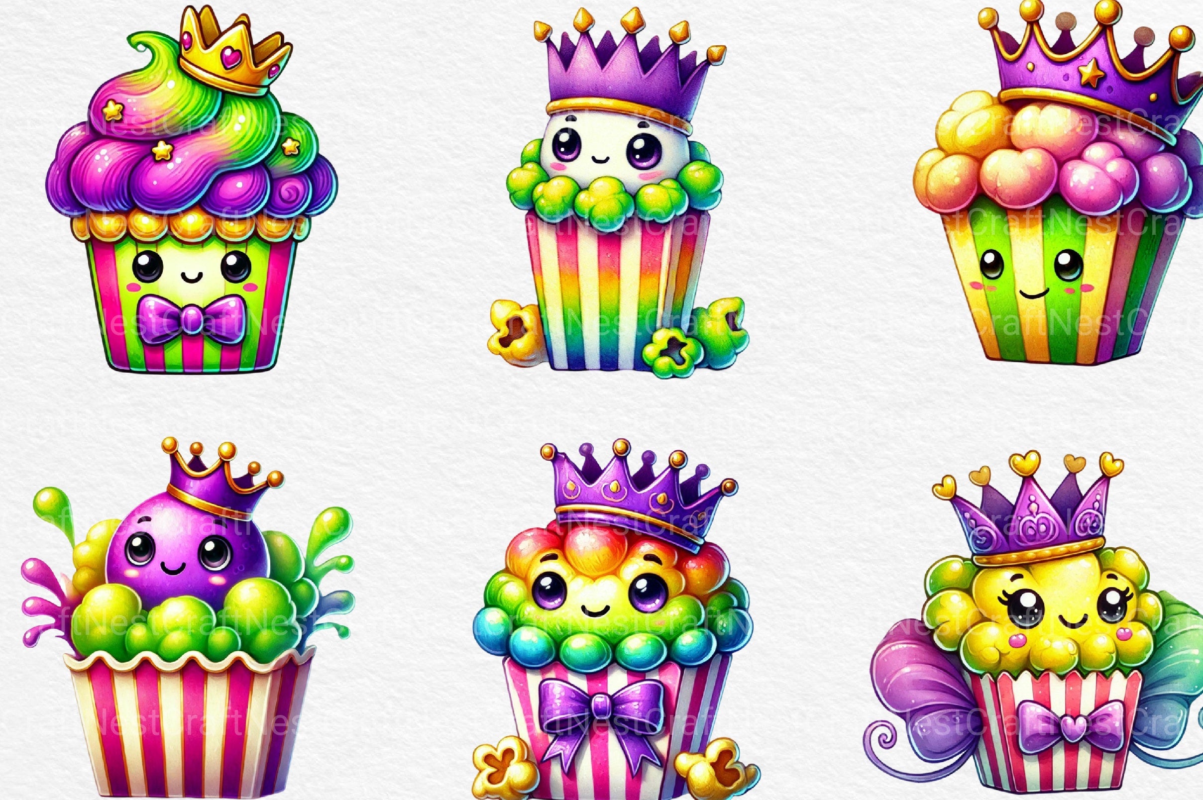 Mardi Gras Popcorn Clipart Bundle 2 - CraftNest - Digital Crafting and Art