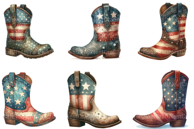 4th of July Rubber Boots Clipart - CraftNest - Digital Crafting and Art