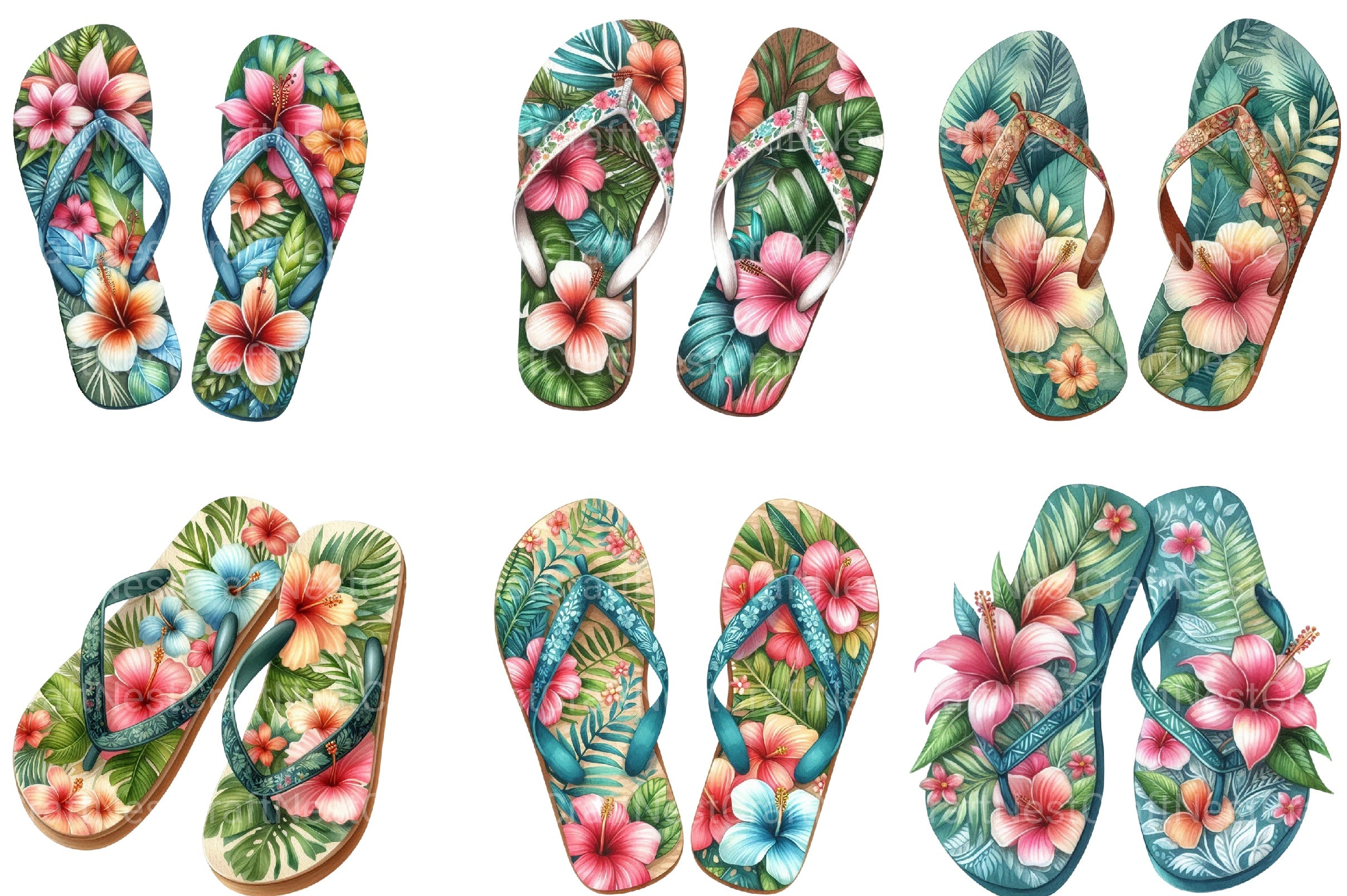 Summer Flip Flops Clipart Bundle - CraftNest - Digital Crafting and Art