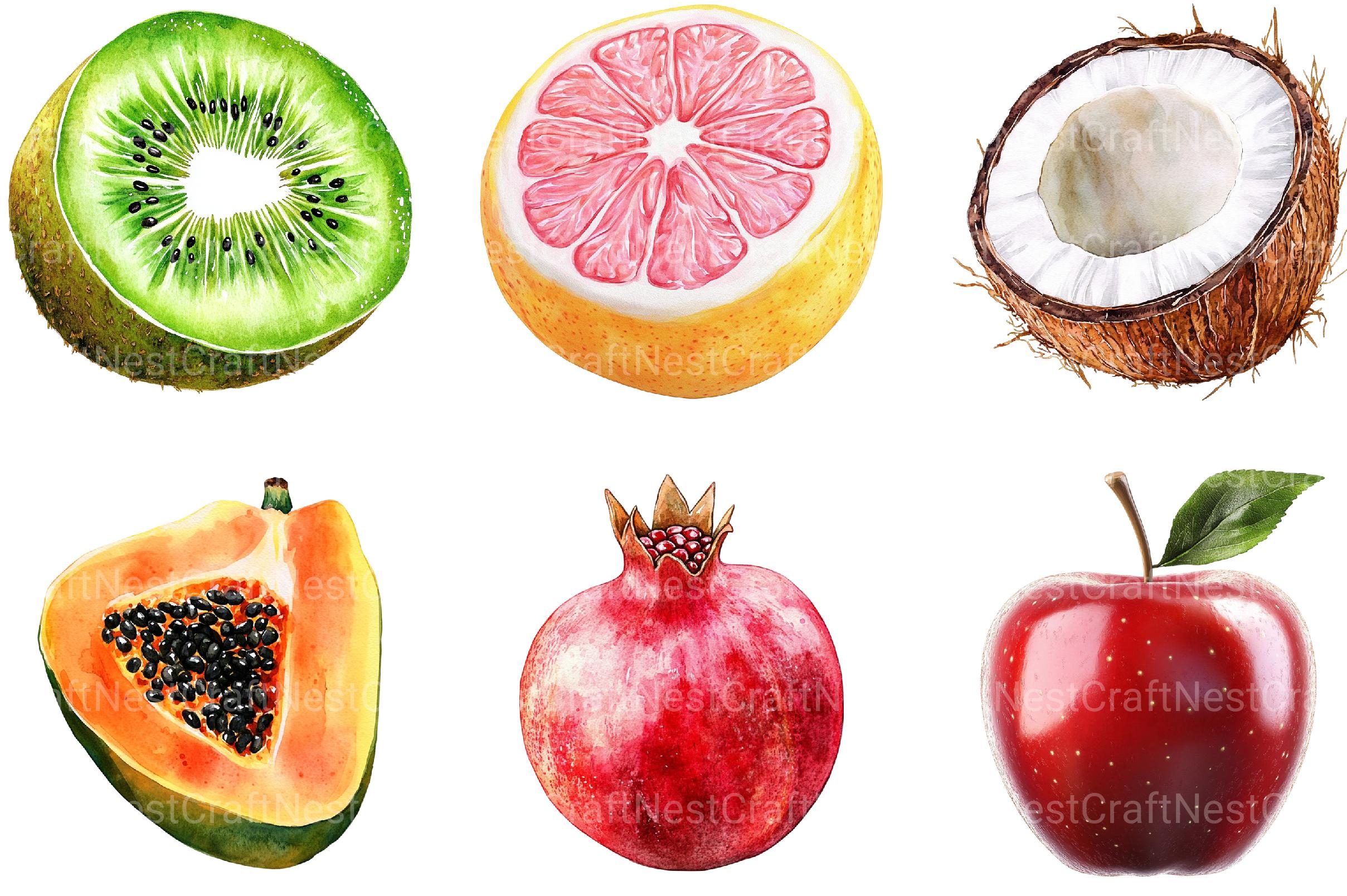 Summer Fruit Clipart - CraftNest - Digital Crafting and Art