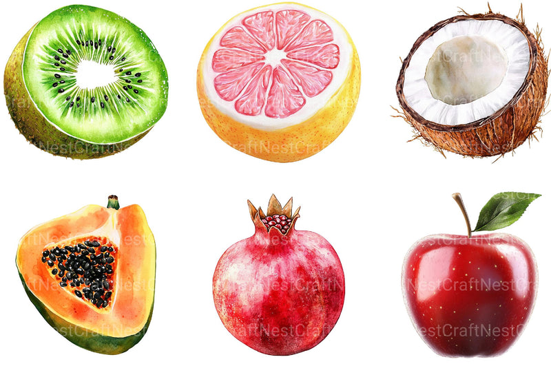 Summer Fruit Clipart - CraftNest - Digital Crafting and Art