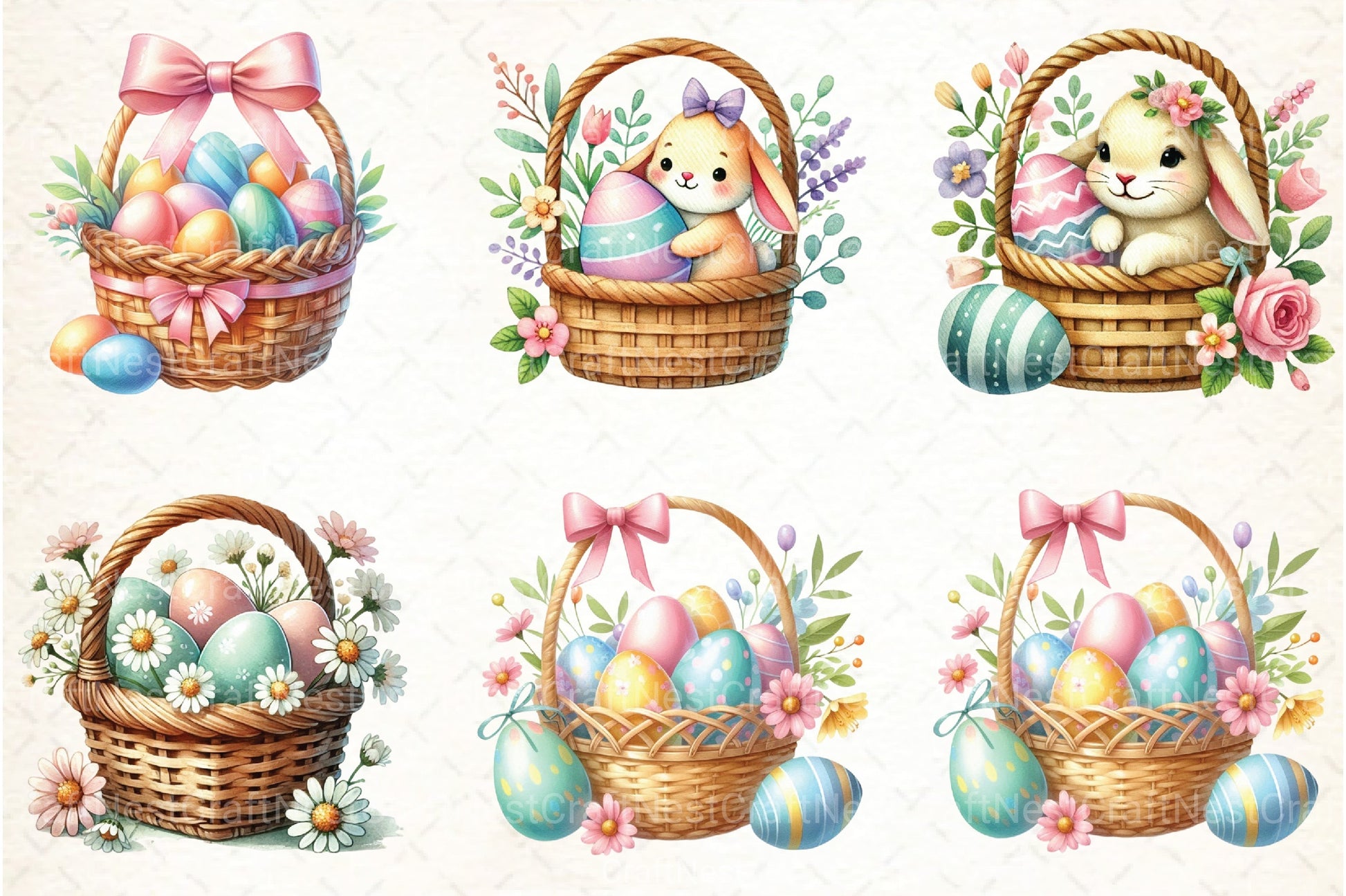 Easter Egg Basket Clipart Bundle - CraftNest - Digital Crafting and Art