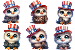 4th of July Baby Owl Clipart - CraftNest - Digital Crafting and Art