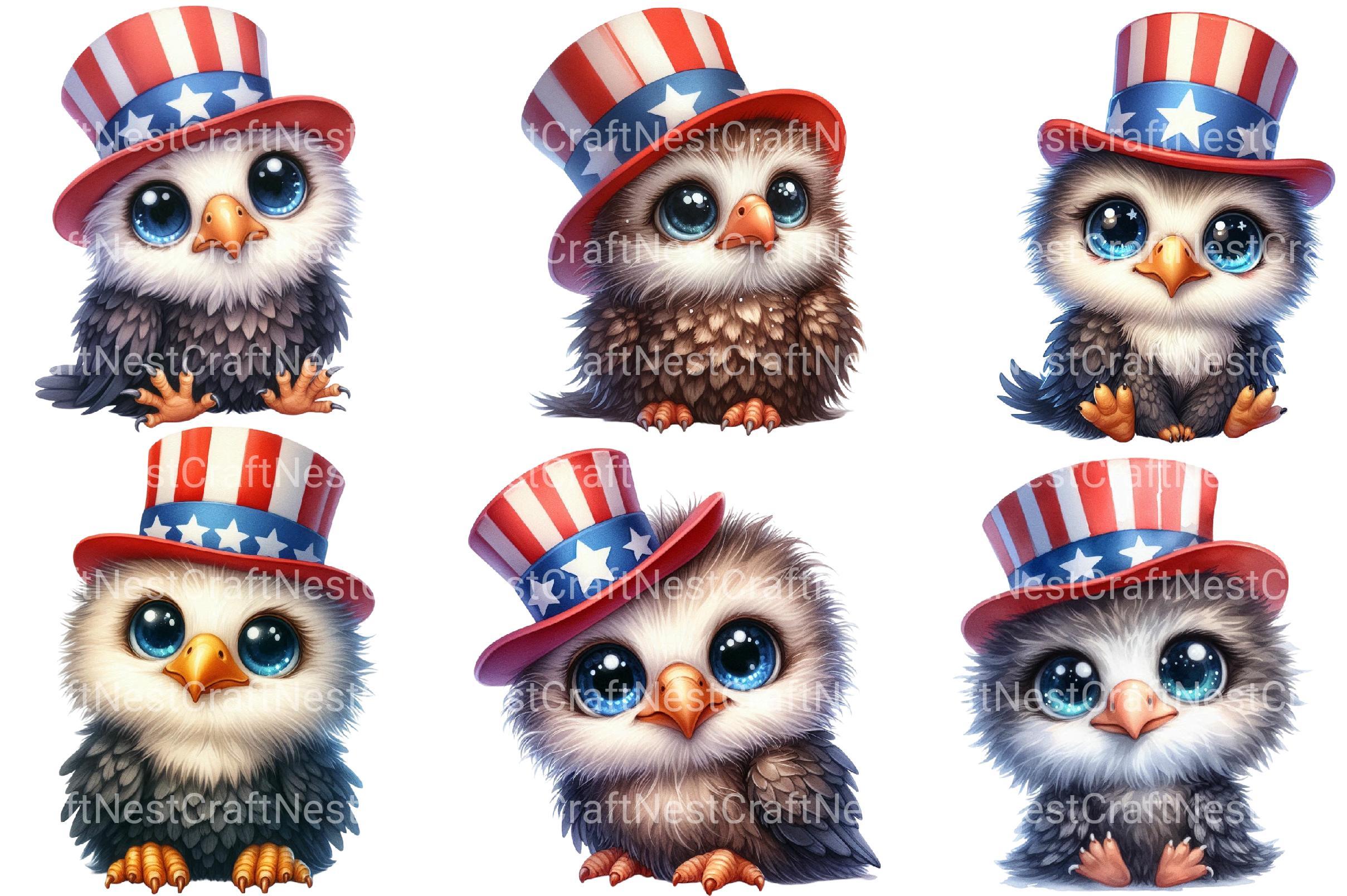 4th of July Baby Owl Clipart - CraftNest - Digital Crafting and Art