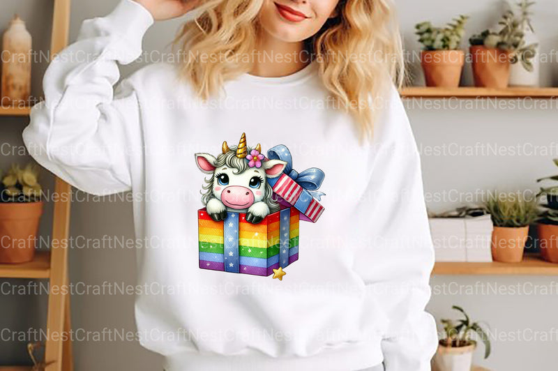 Unicorn Cute Cow Clipart Bundle 1 - CraftNest - Digital Crafting and Art