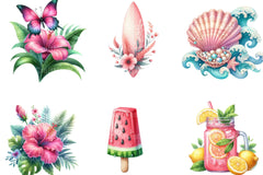 Pink Summer Sublimation Clipart Bundle - CraftNest - Digital Crafting and Art