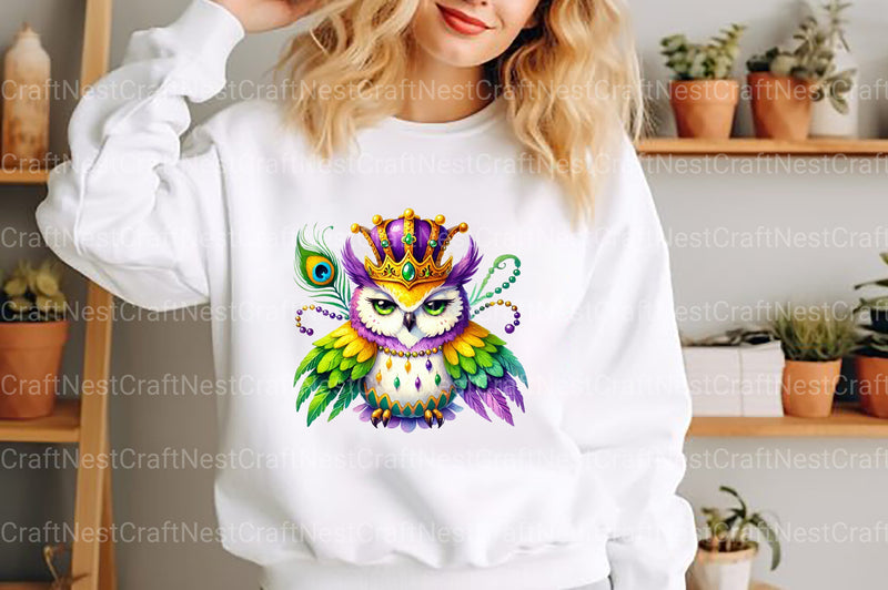 Mardi Gras Owl Clipart Bundle - CraftNest - Digital Crafting and Art