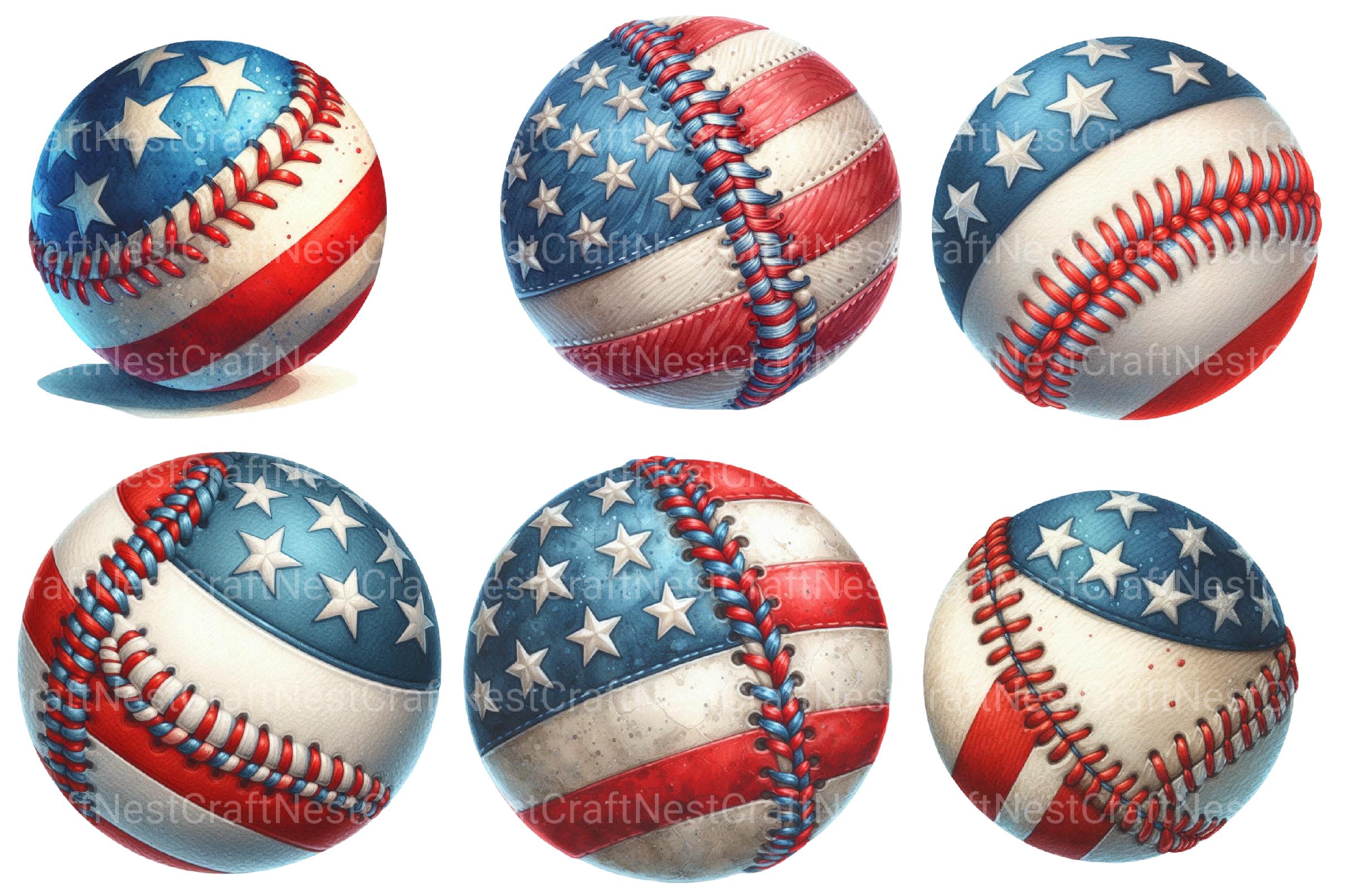 4th of July Baseball Clipart - CraftNest - Digital Crafting and Art