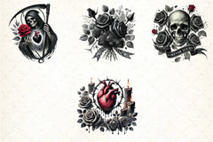 Gothic Valentine's Day Clipart Bundle - CraftNest - Digital Crafting and Art