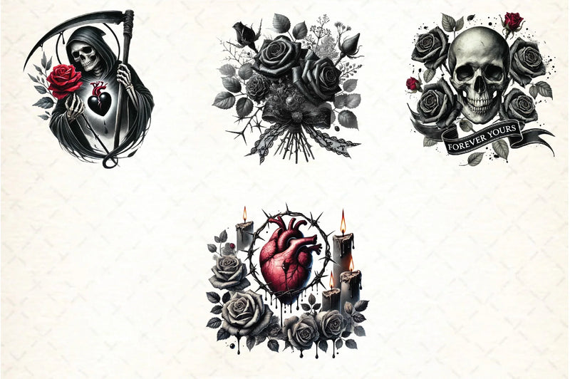 Gothic Valentine's Day Clipart Bundle - CraftNest - Digital Crafting and Art
