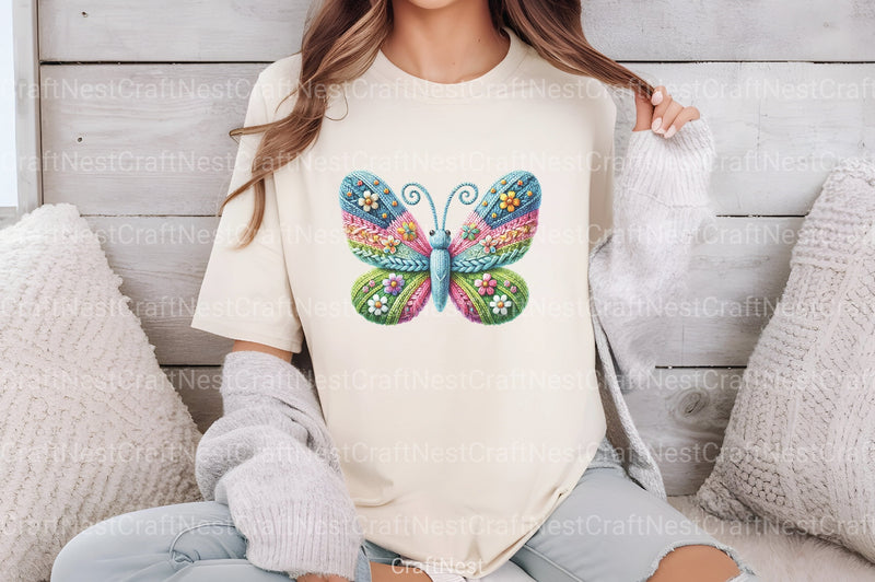 Easter Knitted Butterfly Clipart Bundle - CraftNest - Digital Crafting and Art