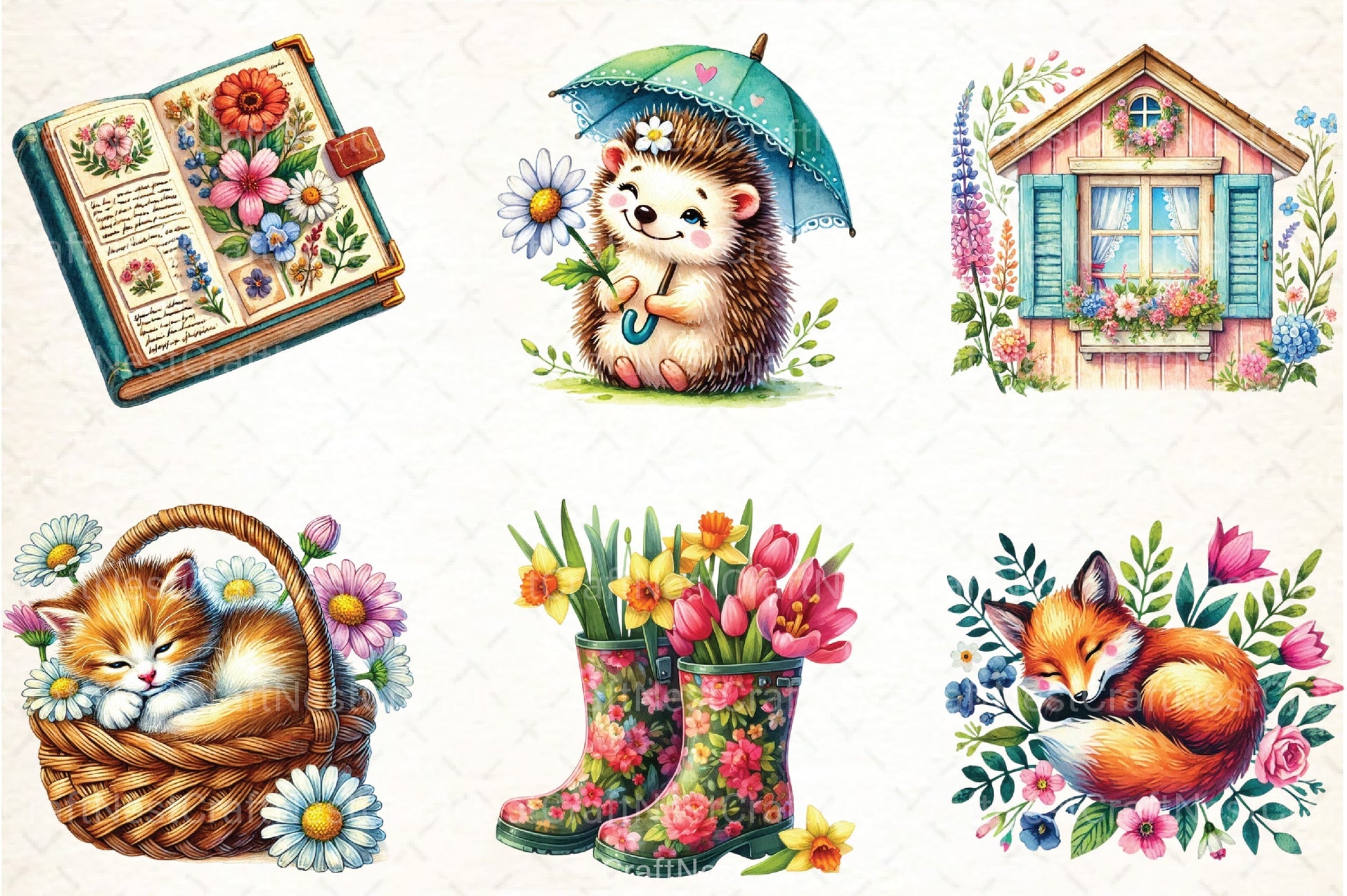 Cozy Spring Clipart Bundle 99 - CraftNest - Digital Crafting and Art