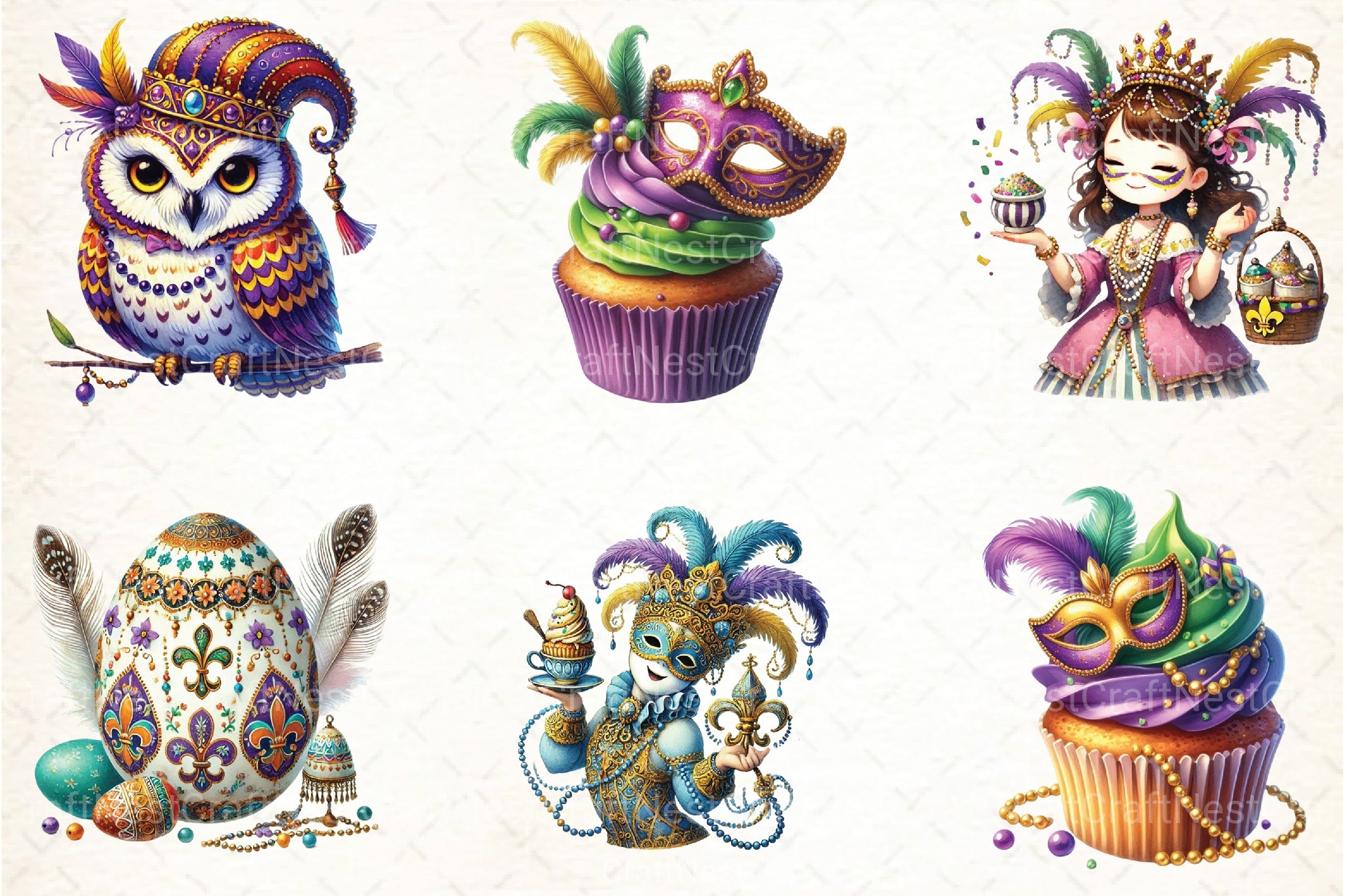 Mardi Gras Clipart Bundle 32 - CraftNest - Digital Crafting and Art