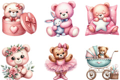 Pink Cute Blush Teddy Bear Clipart 1 - CraftNest - Digital Crafting and Art