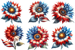 4th of July Sunflower Clipart 1 - CraftNest - Digital Crafting and Art