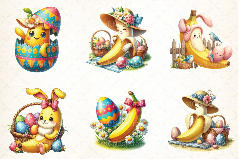 Easter Banana Clipart Bundle 4 - CraftNest - Digital Crafting and Art