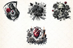 Gothic Valentine's Day Clipart Bundle 6 - CraftNest - Digital Crafting and Art