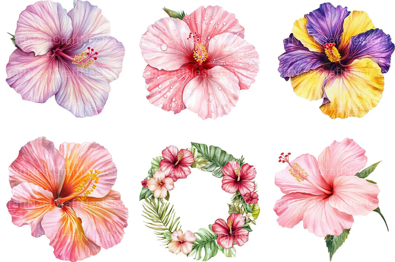 Hibiscus Flower Sublimation Clipart Bundle - CraftNest - Digital Crafting and Art