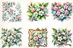 Spring Jasmine Flower Clipart Bundle 7 - CraftNest - Digital Crafting and Art