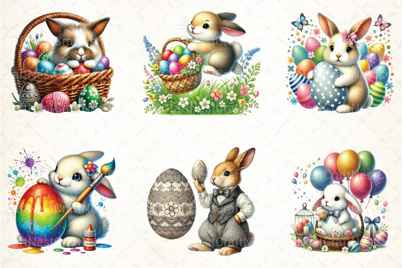 Easter Bunny Egg Clipart Bundle - CraftNest - Digital Crafting and Art