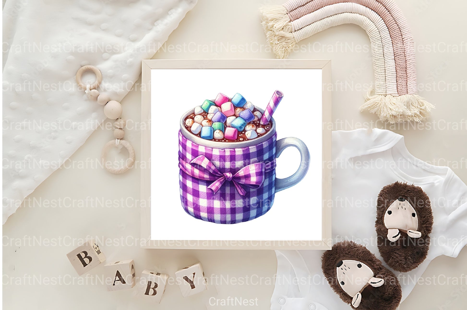 Gingham Cocoa Clipart Bundle - CraftNest - Digital Crafting and Art