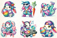 Easter Hip Hop Bunny Clipart Bundle - CraftNest - Digital Crafting and Art