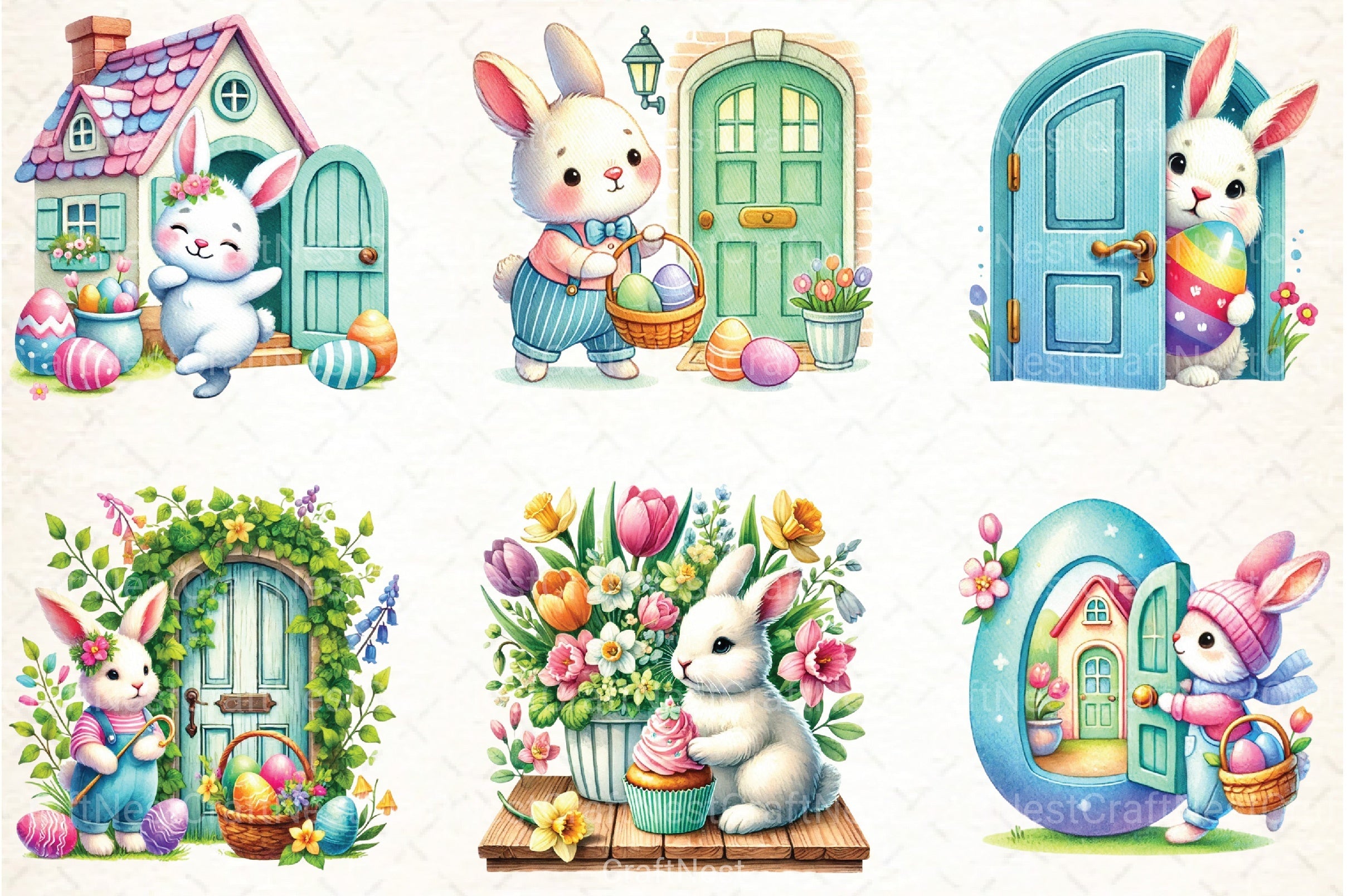 Easter Bunny Clipart Bundle 88 - CraftNest - Digital Crafting and Art